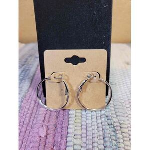 (3 for $15)~JoMa~ Silvertone Hoop Earrings- NWT
